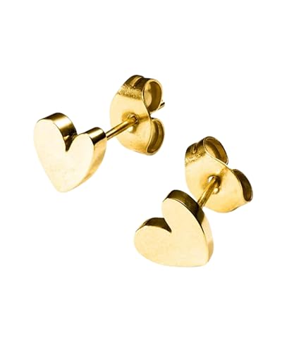 Purelei Tiny Heart Ohrringe (Gold) Damenohrringe aus langlebigem Edelstahl (14K vergoldet) Wasserfeste Ohrringe Damen Modeschmuck für deinen individuellen Look