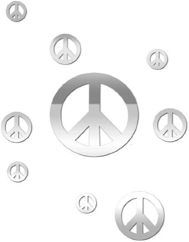 Lot 26 Studio Add-Heres Adhesive Reflections Wall Mirrored Stickers, Peace, 10.25 by 15-Inch