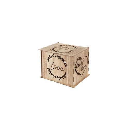 SANTEX 8495-26, Tirelire Mariage en Bois 22x30cm