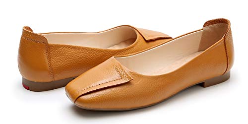 Venuscelia Women's Plain Dance Flat Shoe (7.5 M Us,Yellow) #TOP5