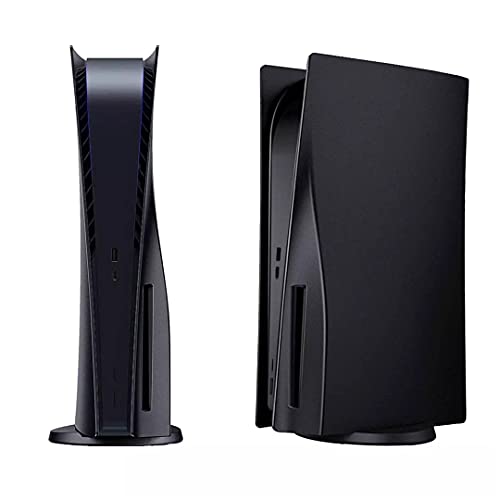 Für PS5 Faceplate für PS5 Konsole, Hart Stoßfest PS5 Plate Kratzfeste PS5 Seitenplatten, ABS PS5 Abdeckung Ersatzplatte für Spiele Konsole PS5 Platten für PS5 Konsole Disc Edition - Schwarz Cover