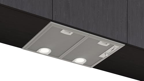 Siemens LB55566 iQ300 - Ventilador de pared (53 cm, fabricado en Alemania, iluminación LED, recirculación, potente, silencioso, para montaje en la pared o sobre una isla de cocina), color plateado