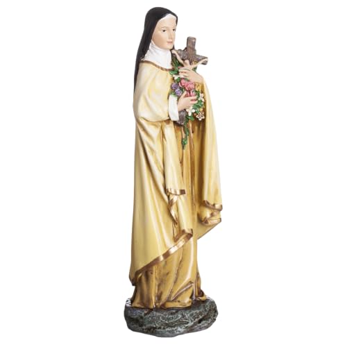 Estatua pintada a mano de Santa Teresa, decoración religiosa de 10 pulgadas miniatura 2