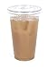 2dayShip Premium Plastic Clear PET Cups with Flat Lids, 50 Count, 24 Ounce