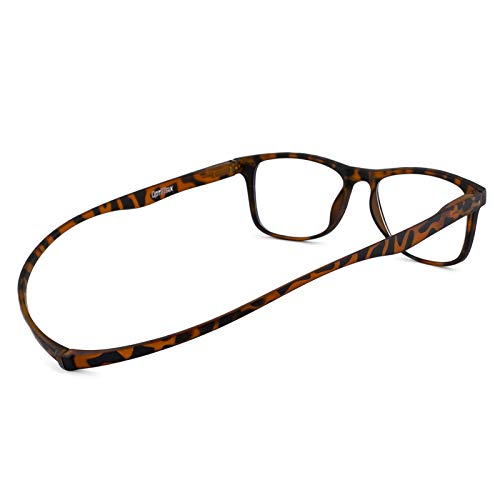 Image of AUGEN Optimax Anti Glare Blue Cut Magnetic Reading Glasses With Neck Rest For Men Women(Brown +1.75)
