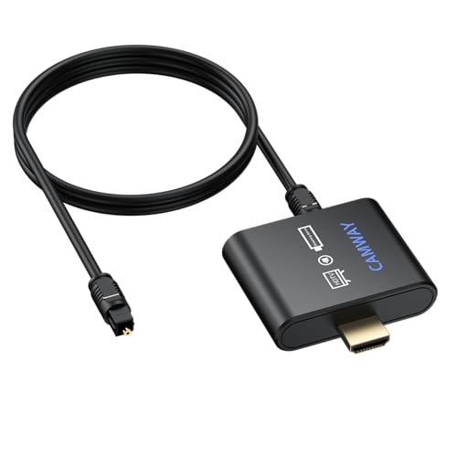 CAMWAY 4K@30Hz HDMI Audio Extractor - Connect Fire TV Stick to TV HDMI and Soundbar Optical - Support 5.1 Surround DTS/Dolby, No Audio Lag HD HDMIOptical Adapter, Plug and Play [No ARC/eARC]