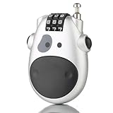 DFsucces ワイヤーロック 牛 かわいい 巻き取り式 南京錠 ワイヤータイプ 番号 旅行 空港 盗難防止 3桁ダイヤル式ロック(シルバー)