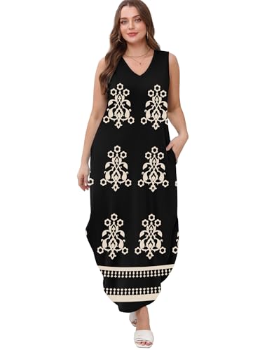 Image of Sampeel Summer Dresses Maxi Dress Vacation Beach Sundresses 2025 with Pockets