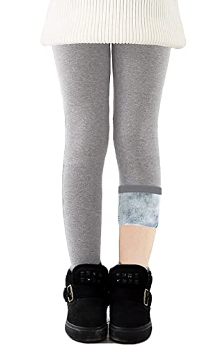 CheChury Leggings Térmicos Niñas - Pantalones Forros Polar Fleece - Leggins Algodón Cálido Invierno - Pantalones Largos Terciopelo Bordados