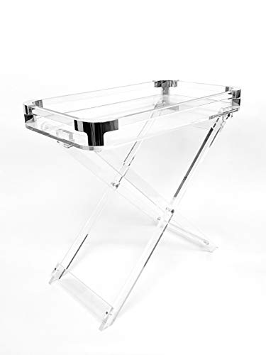 Acrylic Folding Tray Table – Modern Chic Accent Desk -