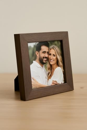 Image of Photo Frame Set of 3 - Modern Tabletop Picture Frames for Desk, Living Room & Bedroom Decor, Perfect for Wedding, Couple & Family Photos (3 x 3 inches) (Dark Brown)