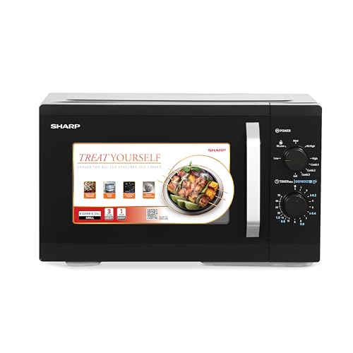 SHARP 25L Bake+Grill Microwave Oven, JAPAN TECHNOLOGY, Auto Menus, Ceramic Coating, Jog-Dial, Quick...