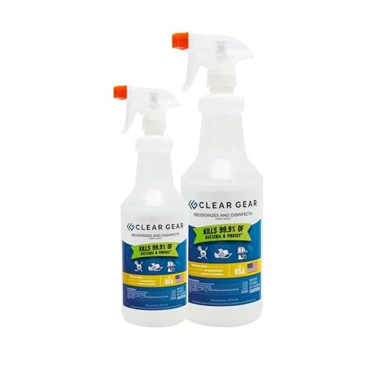 Clear Gear Disinfecting Spray Athlete Pack (1 - 24 Ounce Bottle, 1 - 8 Ounce Bottle and 1 - 4 Ounce Bottle) - 5-in-1 - Disinfectant, Deodorizer, Cleaner, Virucidal and Fungicidal for Athletic Gear and Facilities