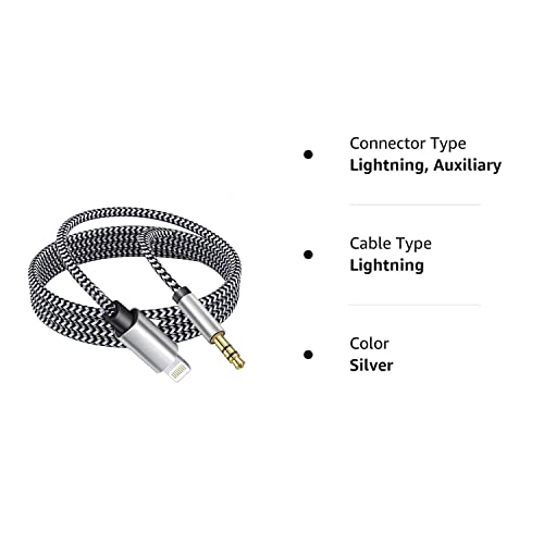 Iphone To 3.5Mm Car Stereo Aux Cable, Apple Mfi Certified Lightning Audio Cord For Iphone 14 13 Mini Pro Max 12 11 Pro Max X Xr 8 7 6 5 Se Ipad Ipod To Home Stereo/Speaker, 3.3Ft #TOP7