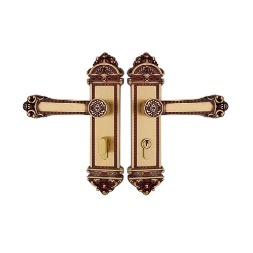 HC8690 ヨーロッパスタイルの純銅製屋内ドアロック全銅製サイレントルームヨーロッパスタイルのホームドアハンドル(HC-8690RoseGold)