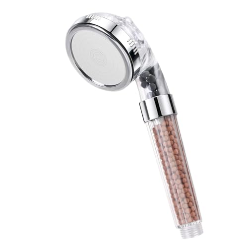 Vicloon Wassersparender Duschkopf, Ionen Duschkopf, Wassersparend Duschbrause mit Mineralsteinen, Regendusche Handbrause Brausekopf, 3 Strahlarten mit Kalkfilter, Chrom