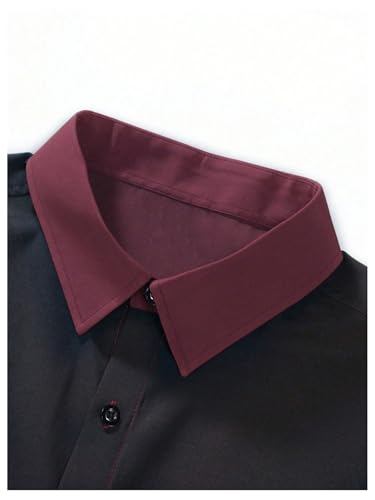 Men's Ombre Dress Shirts Casual Long Sleeve Button Down Business Shirt4