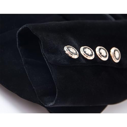 YTPTPST Blazer Feminino De Veludo Com Gola Xale, Blazer Elegante Para Coquetel E Festa,Dark blue,S
