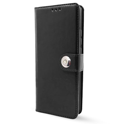 Image of Pikkme Vivo T3 5G / Vivo Y200e 5G Flip Cover Leather Finish | Inside TPU with Card Pockets | Wallet Stand and Shock Proof | Complete Protection Button Flip Case (Black)