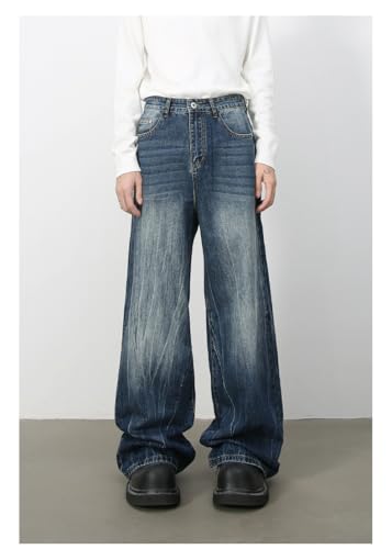Men's Denim Jeans American Retro High Street Loose Straight Leg Wide Leg Commuting Casual Pants for Men3