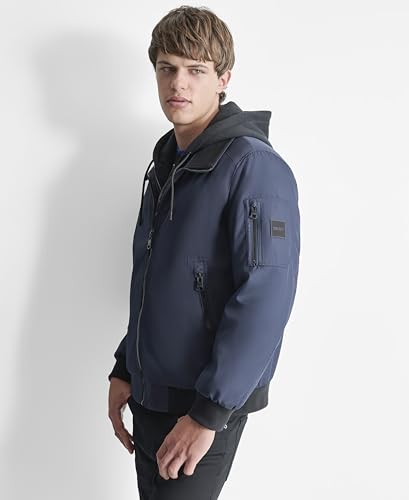 Image of DKNY Men's Water Resistant Hooded Durable Casual Jacket