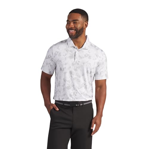 PUMA Mens X Volition Camo Short Sleeve Golf Shirt Casual Casual - White - Size L
