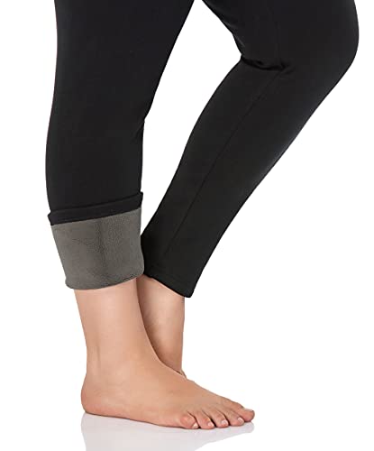 ZERDOCEAN Women's Plus Size High Waist Fleece Lined Leggings Winter Thermal Workout Yoga Pants3