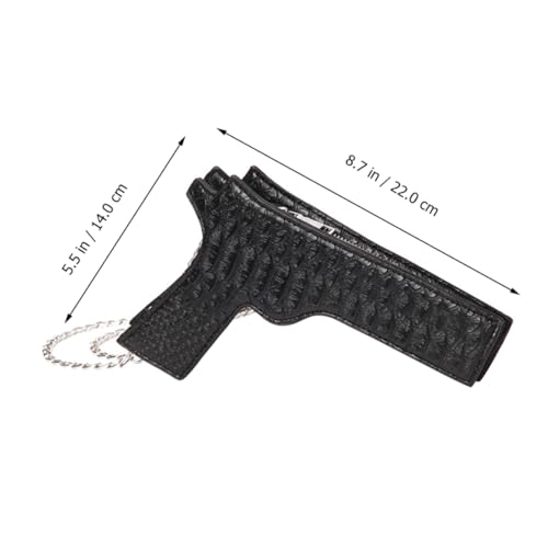 Graceful Women PU Crossbody Bag Lightweight Chain Shoulder Purse Versatile Black Handbag with Zipper for Keys and Essentials2