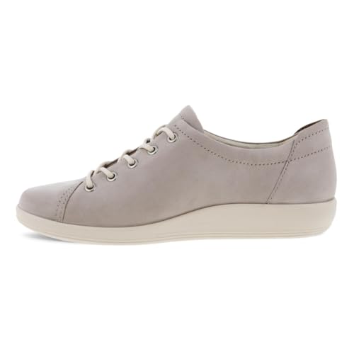 Image of ECCO Womens Soft 2.0 206503 Nubuck Grey Rose Trainers 8-8.5 US