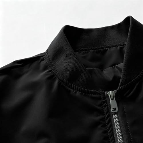 Womens Bomber Jacket Casual Zip Up Coat Lightweight Jackets with Pockets - image 8