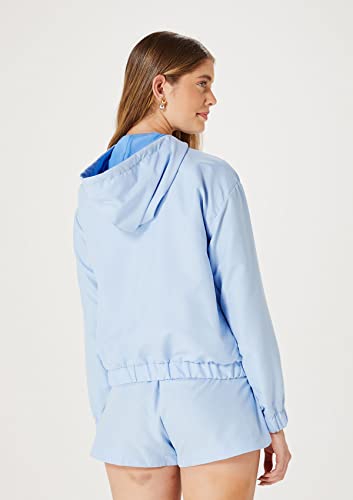 Jaqueta Feminina Corta Vento Com Capuz - Azul XP