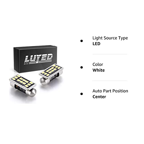 Luyed 2 X 640 Lumens Extremely Bright 3020 12-Ex Chipsets 1.25 Inches De3175 De3021 De3022 3175 Led Bulbs Used For Dome Light,Xenon White #TOP7