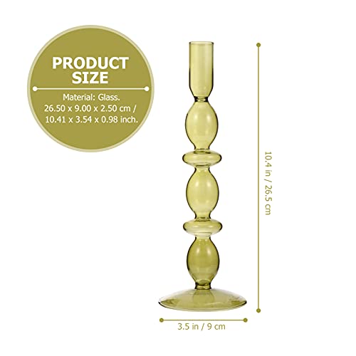 Ultnice 1 Pc Romantic Retro Candle Holder Glass Candlesticks Home Candle Holder Dinner Candlestick Desktop Decor, Dark Green, Muc4N72291016Mdr3Hfc, 26.5X9Cm #TOP1