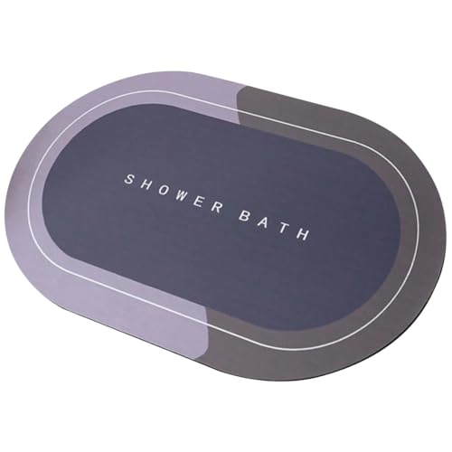 Home Markt24 rund badrumsmatta snabbtorkande 40 x 60 skum badmatta – absorberande, halkfri, lätt att rengöra, naturgummi, snygg blå