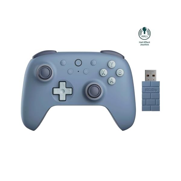 8Bitdo Ultimate 2C Wireless Controller for Windows PC and Android, with 1000Hz Polling Rate, Hall Effect Joysticks and Hall Triggers, and Remappable L4/R4 Bumpers (Dark Blue)