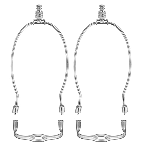 Gigivosha Lamp Shade Harp Holder For Table And Floor Lamps,2 Set Heavy Duty Detachable Lamp Shades Bracket With 3/8 Standard Saddle And Lamp Finials cover