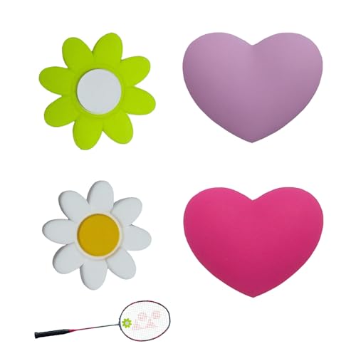 4 amortiguadores de tenis, raquetas de tenis de silicona, flores dulces y accesorios de tenis, divertidos amortiguadores de vibración, raquetas de tenis infantiles, para tenis, raquetas de bádminton