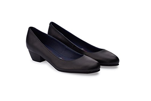 Oneflex Lea Negro - Zapato cómodo de Trabajo para Mujer - Talla 41