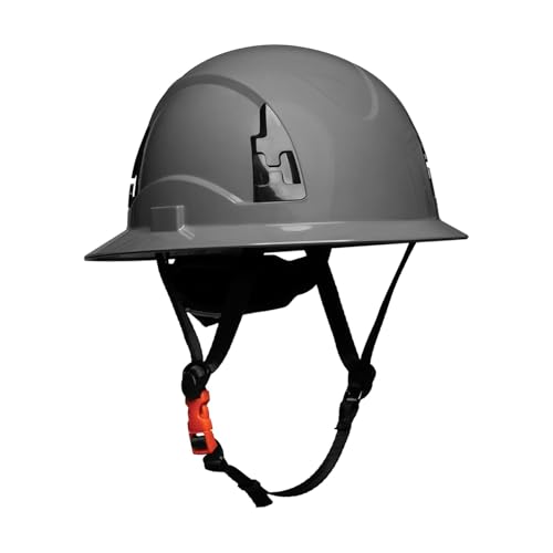 Malta Dynamics APEX Safety Helmets Type 2 Class E Full Brim Non-Vented Rated for 20 000 Volts and Top Front Back and Side Impact Safety Hard Hat OSHA and ANSI Certified (Grey)