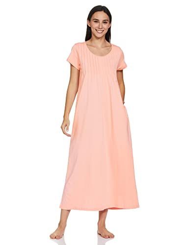 Image of Amazon Brand - Symbol Women Cotton Ankle-Length Casual Regular Nightgown (Available in Plus Sizes)
