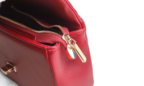 Image of FEVERSOLE Crossbody Bag Vegan Leather Women Retro Small Saddle Satchel Shoulder Bag Tote With Long Adjustable Strap