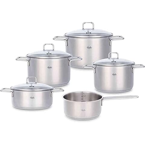 Juego de ollas Fissler Hamburg de acero inoxidable, 5 piezas Cover