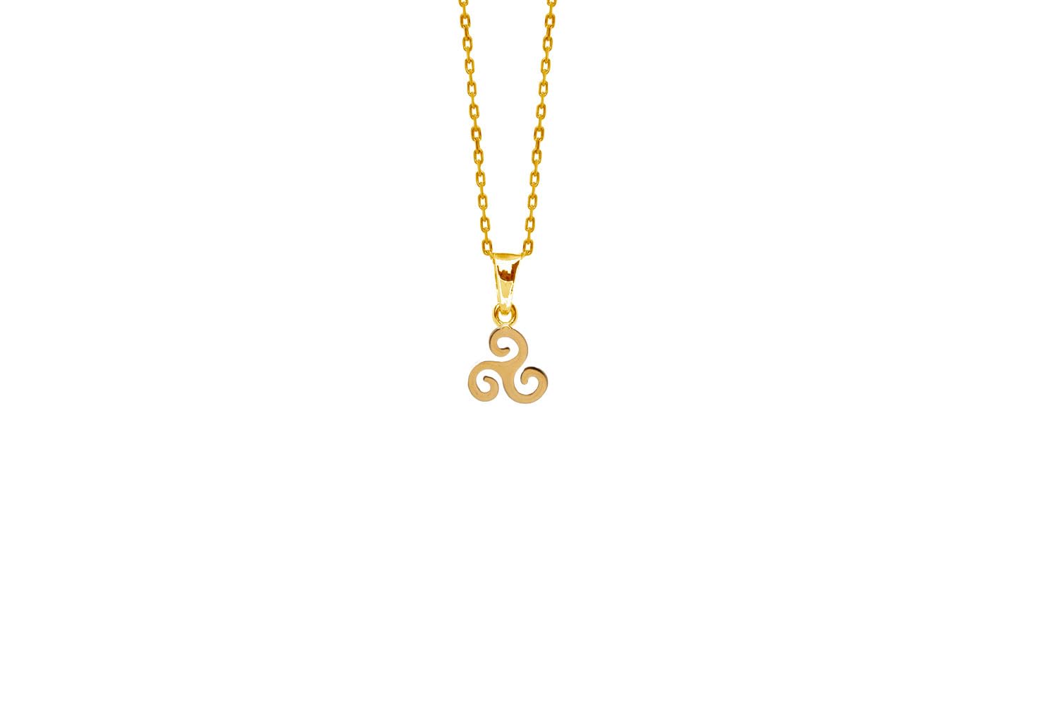 Ciondolo A Forma Di Cuore Triskel In Oro 9k - Simbolo Celtico - 10x16 Mm - Gioiello Portafortuna Senza Catena - Talisman Jewellery