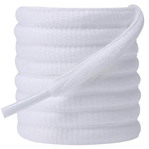 Dafannis Ovale Sportschuhe Schnürsenkel, 2 Paar Halb Runde Schnürsenkel für Sneaker, Laufschuhe, Basketballschuhe und Turnschuhe