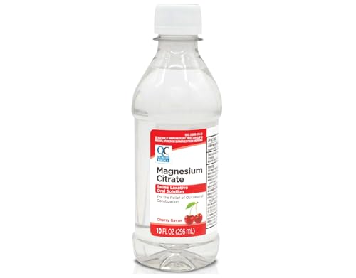 Quality Choice Magnesium Citrate Oral Solution 10oz - Saline Laxative Supplement for Occasional Constipation Relief Mag Citrate is a Gentle and Effective Laxative for Regularity (1 Cherry)