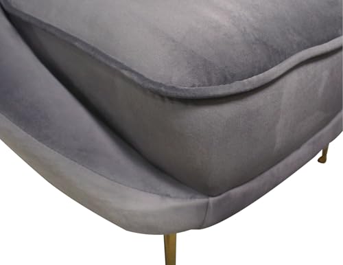 Image of Lakdi The Furniture Co Modern Home & Living Room Lounge Chair Furniture | Velvet Accent Chair with Solid Wood Structure & SS Legs | 5 Years Warranty | Free Assembly - 151851251