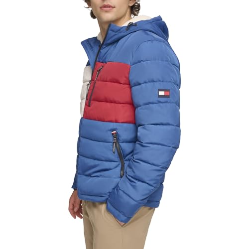 Image of Tommy Hilfiger Men's Midweight Sherpa Lined Hooded Water Resistant Puffer Jacket