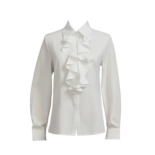 Taiduosheng Damen-Hemden Spitze Rüschen-Ausschnitt Stehkragen...