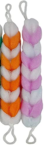 KIRA Long Stretch Back Sponge with Rope Handles Back Scrubber Bath Shower Mesh Sponge Exfoliating Body Scrub Stretch Braided Loofah for Men and Women (Asorted Colors (PACK OF 2))-image-12