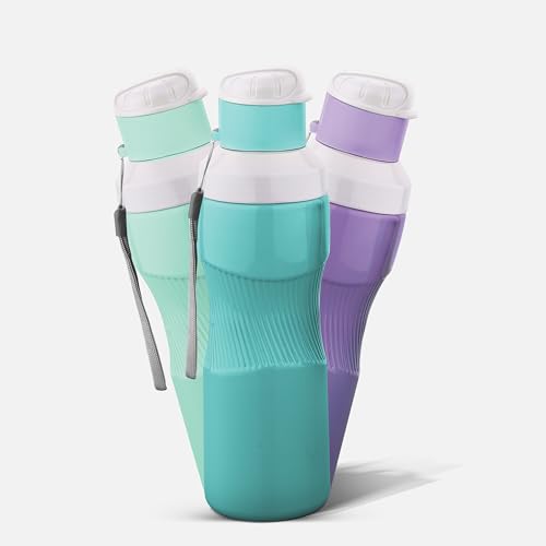 Image of Asian Thumb Grip Insulated Water Bottle 700ml | Steel Inner Flask for Hot & Cold Drinks | Leakproof & BPA Free | Ergonomic Grip for Gym, Office & Travel | Blue Christmas Gifting Essential